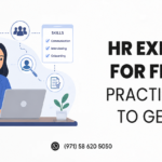 HR Experience for Freshers practical ways to get HR jobs illustration banner with HR trainee working on laptop