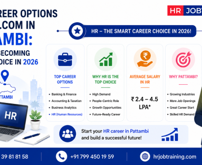 Best career options after B.Com in Pattambi infographic highlighting HR careers, salary growth, and career opportunities in 2026