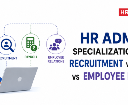 HR admin specialization paths recruitment vs payroll vs employee relations career illustration