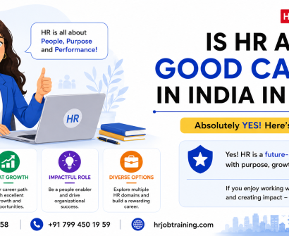 Is HR a good career in India in 2026 infographic showing HR job demand, career growth, impactful roles, and diverse HR career opportunities